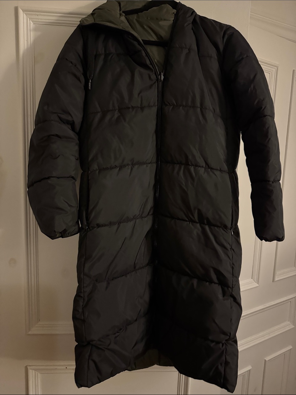 Zara Black Long Puffer Coat with Hood